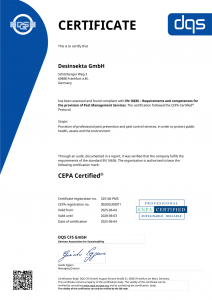 CEPA DIN EN 16636-2015 Certificate
