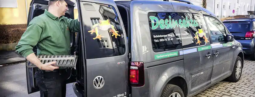 Schädlingsbekämpfer bei einem Einsatz vor Ort – Desinsekta GmbH